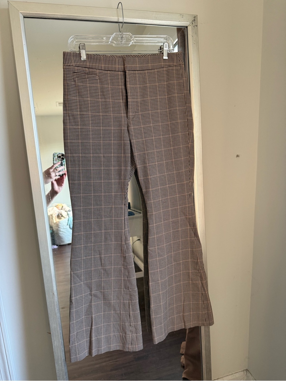 Banana Republic Brown Plaid Boot-Cut Pants